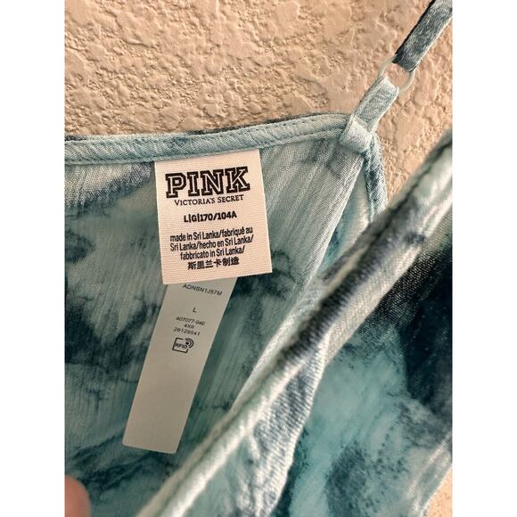 NWT PINK Victoria’s Secret Blue Tie Dye Mini Dress L - Picture 5 of 7